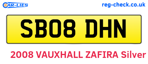 SB08DHN are the vehicle registration plates.