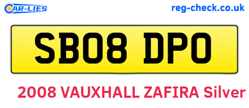 SB08DPO are the vehicle registration plates.