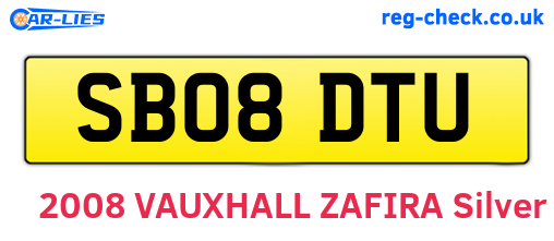 SB08DTU are the vehicle registration plates.