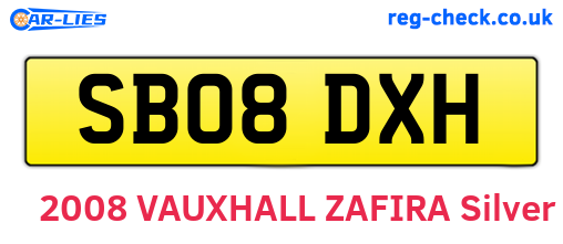 SB08DXH are the vehicle registration plates.