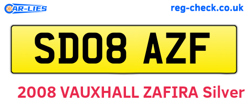 SD08AZF are the vehicle registration plates.