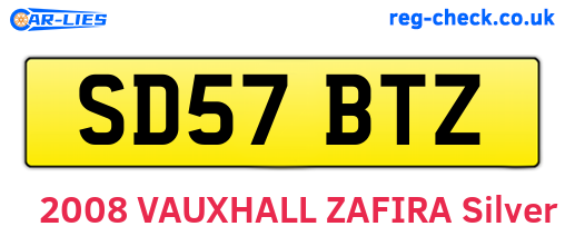 SD57BTZ are the vehicle registration plates.