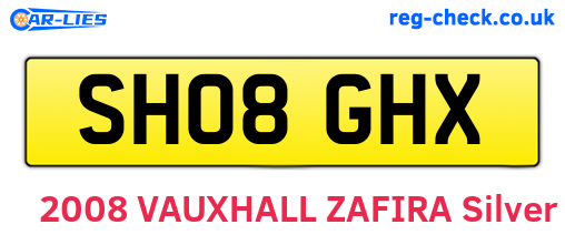 SH08GHX are the vehicle registration plates.