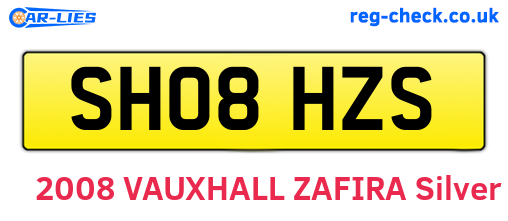 SH08HZS are the vehicle registration plates.