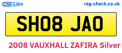 SH08JAO are the vehicle registration plates.