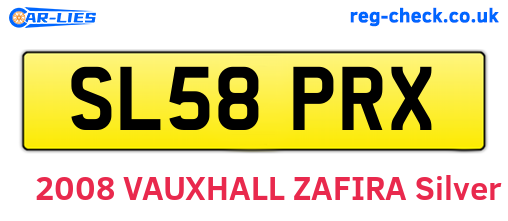 SL58PRX are the vehicle registration plates.