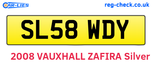 SL58WDY are the vehicle registration plates.
