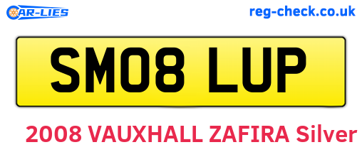 SM08LUP are the vehicle registration plates.