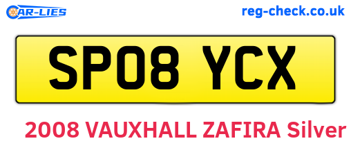 SP08YCX are the vehicle registration plates.