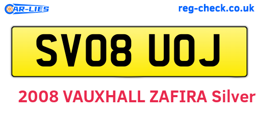 SV08UOJ are the vehicle registration plates.
