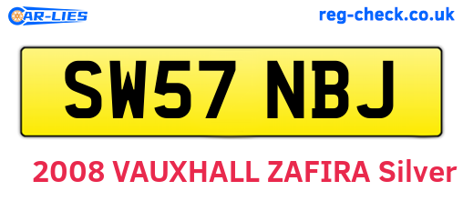 SW57NBJ are the vehicle registration plates.