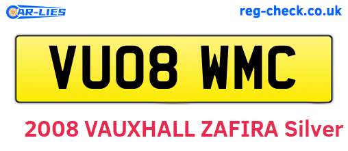 VU08WMC are the vehicle registration plates.