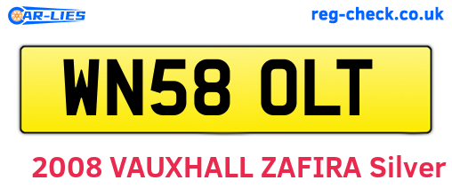 WN58OLT are the vehicle registration plates.