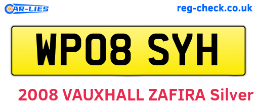 WP08SYH are the vehicle registration plates.