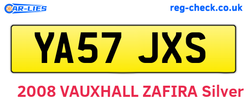 YA57JXS are the vehicle registration plates.