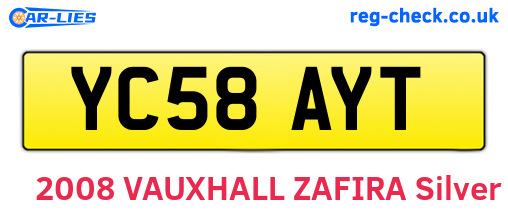 YC58AYT are the vehicle registration plates.