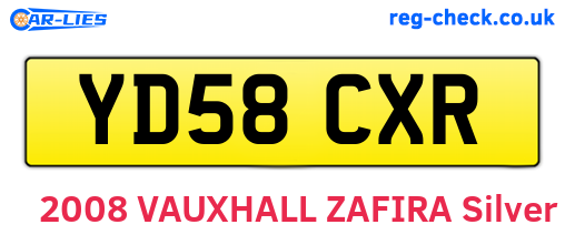 YD58CXR are the vehicle registration plates.
