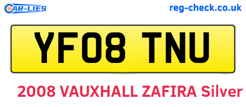 YF08TNU are the vehicle registration plates.