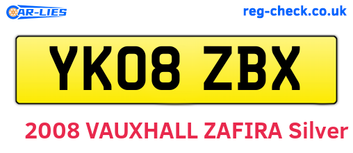 YK08ZBX are the vehicle registration plates.