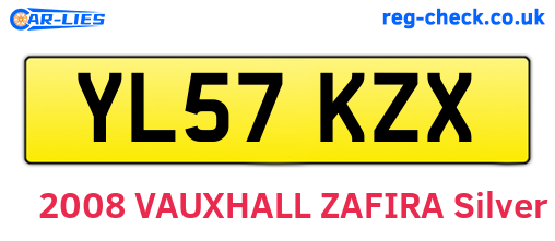 YL57KZX are the vehicle registration plates.