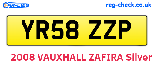 YR58ZZP are the vehicle registration plates.