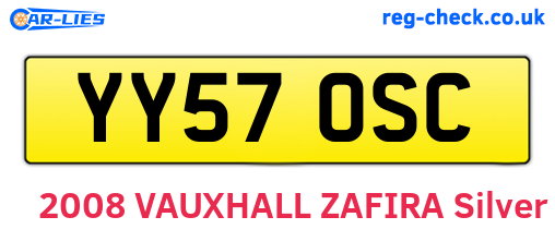 YY57OSC are the vehicle registration plates.