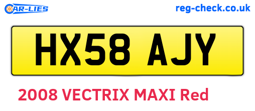 HX58AJY are the vehicle registration plates.