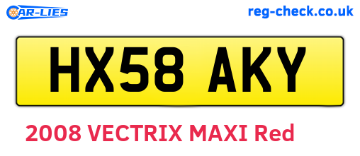 HX58AKY are the vehicle registration plates.