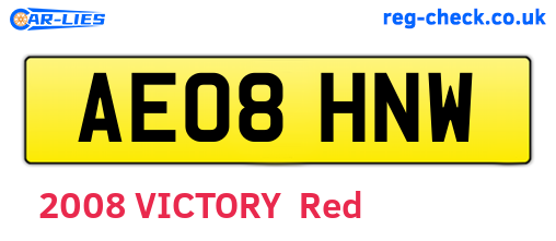 AE08HNW are the vehicle registration plates.