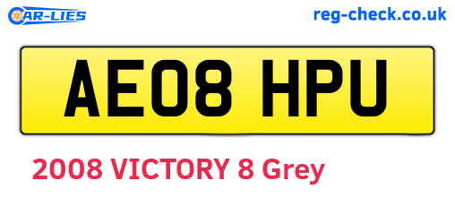 AE08HPU are the vehicle registration plates.