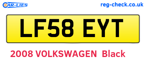 LF58EYT are the vehicle registration plates.