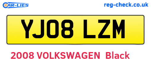 YJ08LZM are the vehicle registration plates.