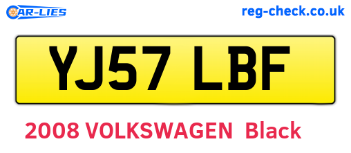 YJ57LBF are the vehicle registration plates.