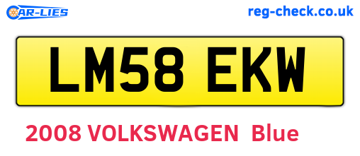 LM58EKW are the vehicle registration plates.