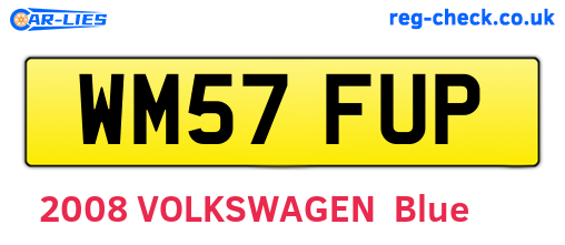 WM57FUP are the vehicle registration plates.