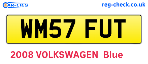 WM57FUT are the vehicle registration plates.