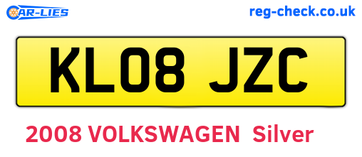 KL08JZC are the vehicle registration plates.