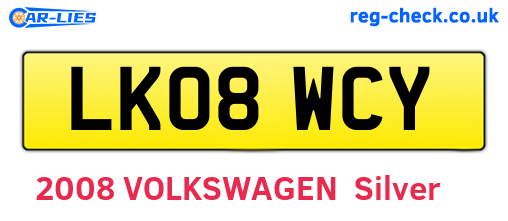 LK08WCY are the vehicle registration plates.