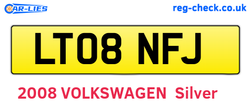 LT08NFJ are the vehicle registration plates.