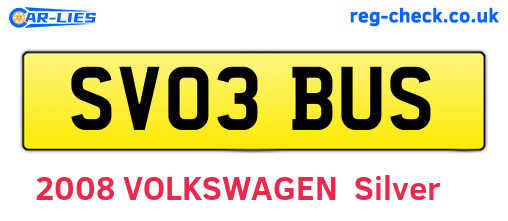 SV03BUS are the vehicle registration plates.