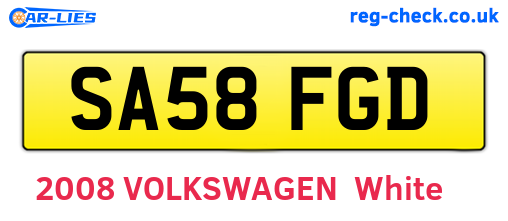 SA58FGD are the vehicle registration plates.