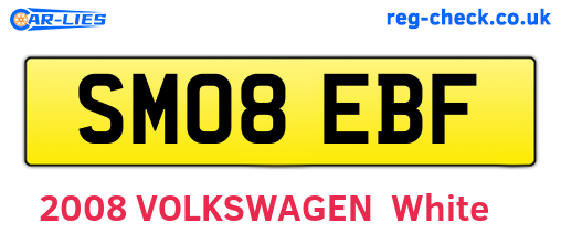 SM08EBF are the vehicle registration plates.
