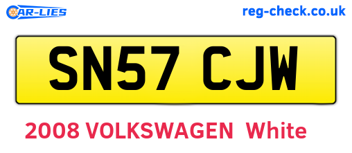 SN57CJW are the vehicle registration plates.