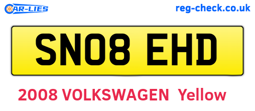 SN08EHD are the vehicle registration plates.