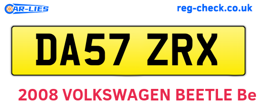 DA57ZRX are the vehicle registration plates.