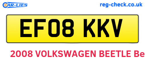 EF08KKV are the vehicle registration plates.