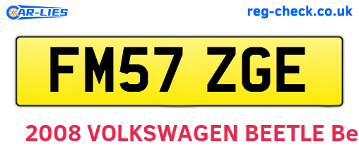 FM57ZGE are the vehicle registration plates.
