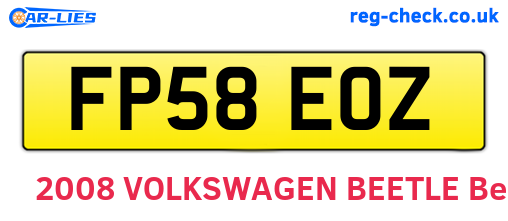 FP58EOZ are the vehicle registration plates.