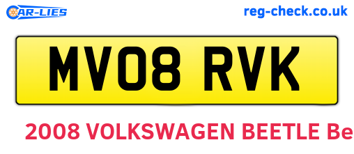 MV08RVK are the vehicle registration plates.
