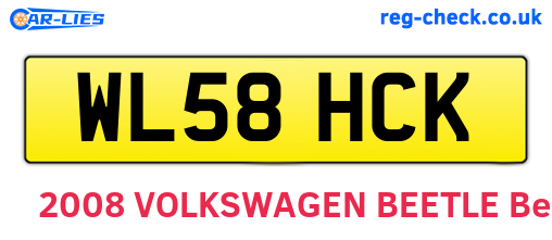 WL58HCK are the vehicle registration plates.